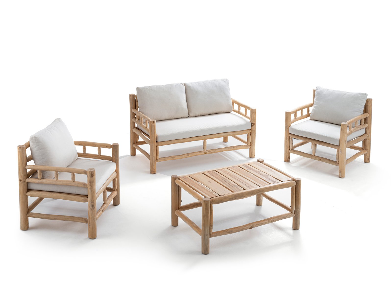 Nuriel teak brach set with cushion